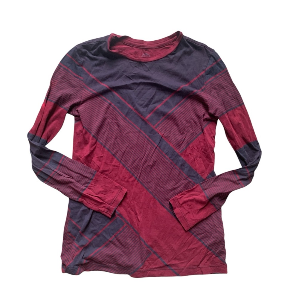 Tory Burch Maroon & Navy Long Sleeve Shirt XXS